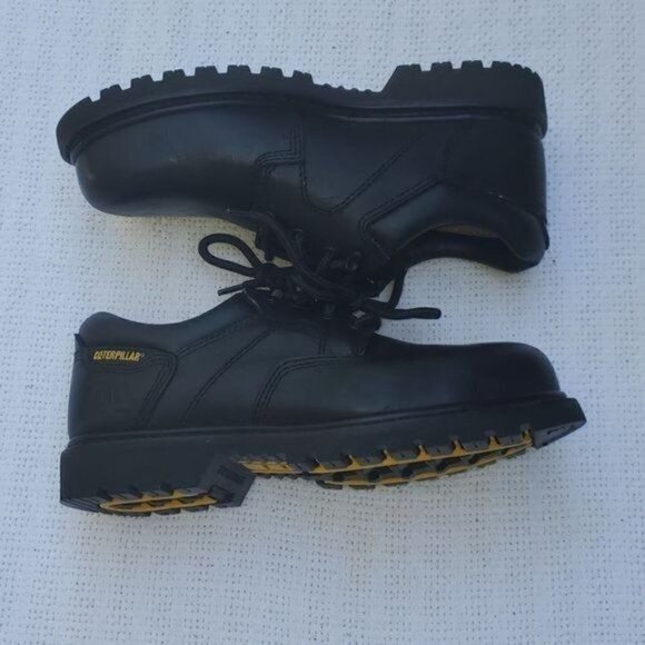 Caterpillar Antibacterial Sz. 7W‎ Oversee Black Steel Toed Tied Oxford Work Shoe - Picture 7 of 12